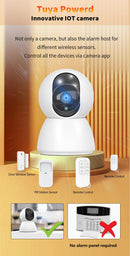 Tuya Smart Life 2MP 2.4G/5G+BLE WIFI IoT Alarm Surveillance Home Security Burglar FHD CCTV Camera System SOS Contact PIR Sensor