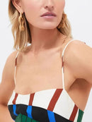 Women's Long Striped Colorful Spaghetti Strap Maxi Dress