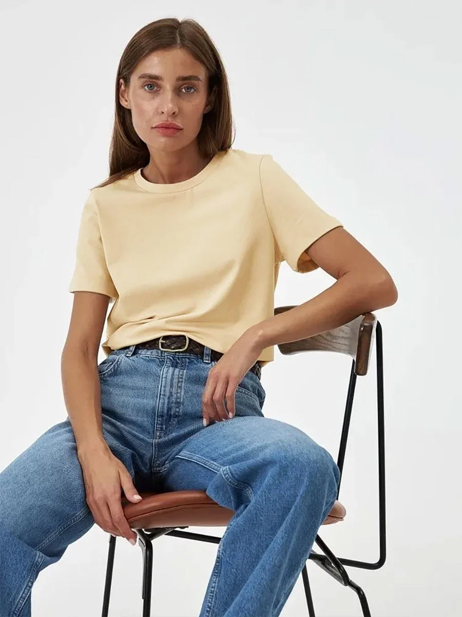 Summer 100% Cotton Women's T-shirt