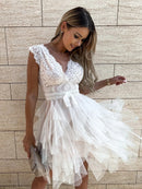 Women's V Neck Lace Dress