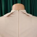 Women's Pleated Short Sleeves length Gown