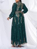 Women's Plus size Sequins High Neck Dress