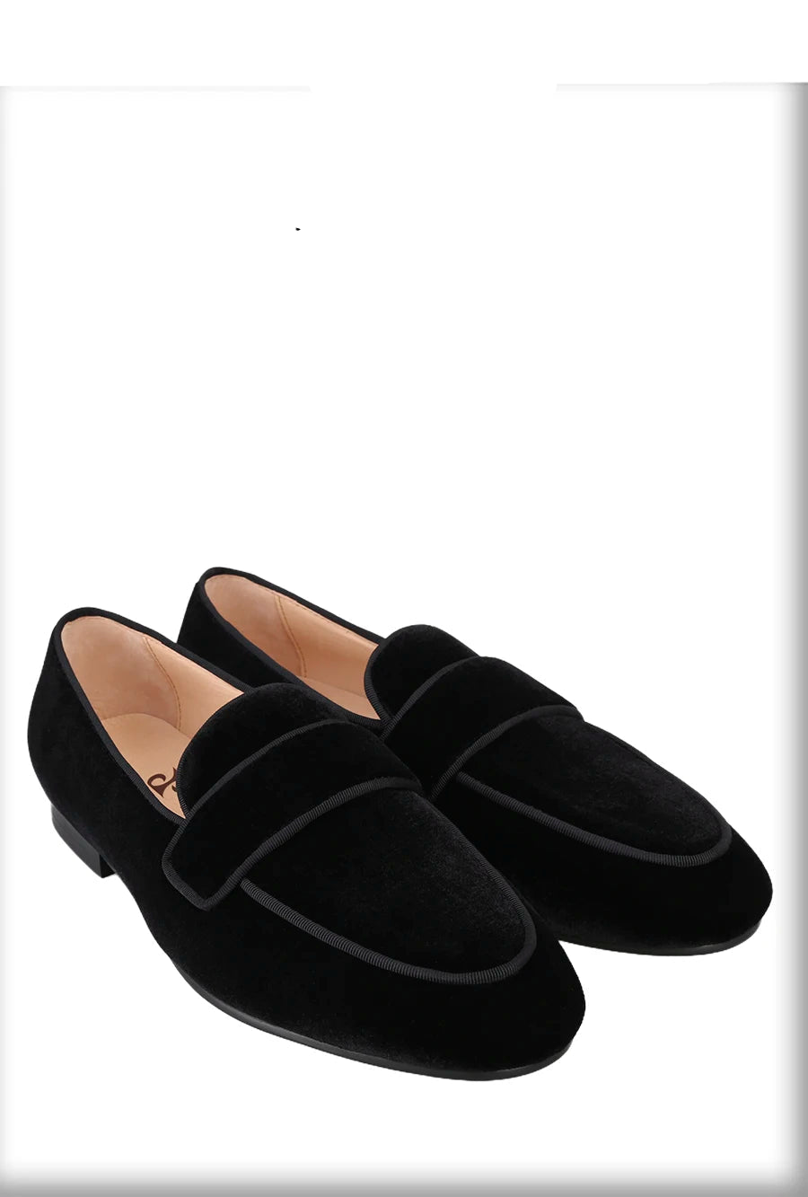 Customized Black Velvet Slip-On Shoes for Men, Fashion Party and Wedding Slippers with Leather Insole