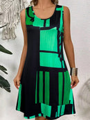 Summer Geometric Pattern Sleeveless Dresses