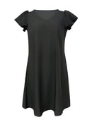 2024 Spring Summer Women's V-Neck Midi Dress Soft Stretch Office Casual Chic Solid Color No Belt Included
