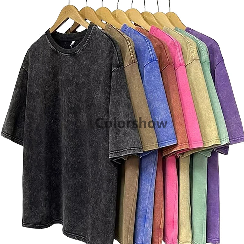Men Cotton Loose Crew Neck Oversized T-shirt