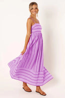 Spring And Summer Striped Vest Backless Large Swing New Dress For Women, Collarless And Sleeveless Oversized Swing Dress