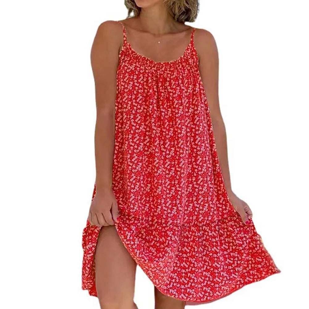 Women's Oversized Sleeveless Floral Print Dress