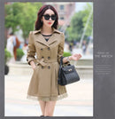 2025Spring Autumn New Windbreaker Coat Women Fashion Slim Mid Long Lace Trench Coat Female Casual Double-breasted Outerwear Tops