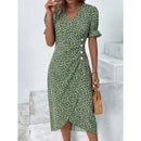 Women's V-Neck Floral Midi Dress