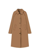 TRAF Women's Fashion Long Trench Coat Retro Loose Single-breasted Coat Autumn and Winter Lapel High Street Temperament Coat