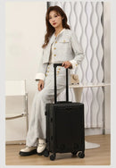 Aluminum Suitcase Front Opening Rolling Luggage