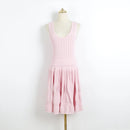 2025 Summer New in Pink Sleeveless Ribbed Knit Bodycon Mini Dress Versatile Work & Casual Outfit
