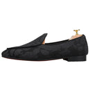Piergitar 2022 New Black And White Color Three-Dimensional Thread Flower Silk Men's Loafers Handmade Moccasin For Party/Wedding