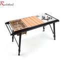 Portable Camping Folding Removable Wood Table Gas Stove