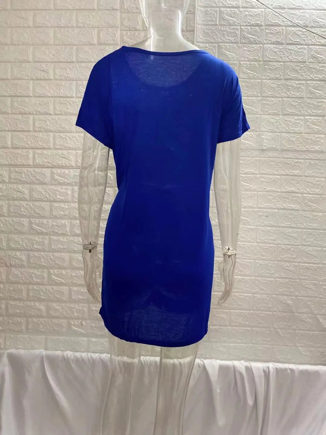 Women's Short Sleeve Asymmetrical Lace Up Dress