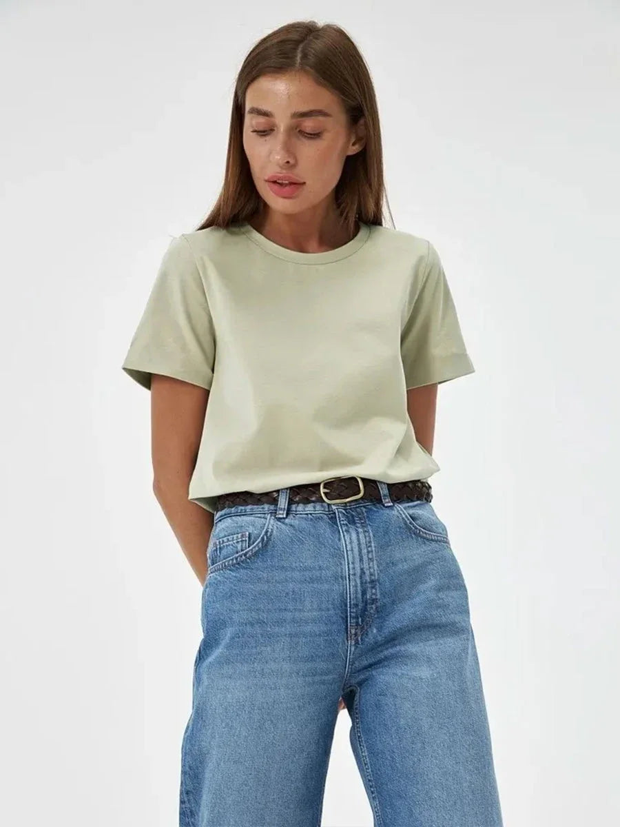 Summer 100% Cotton Women's T-shirt