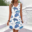 Women Summer Sleeveless Bohemian Dress Exclusive Print Vacation Dress  Birthday Dress for Women Beach Dress Dress for Women