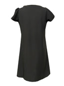 2024 Spring Summer Women's V-Neck Midi Dress Soft Stretch Office Casual Chic Solid Color No Belt Included