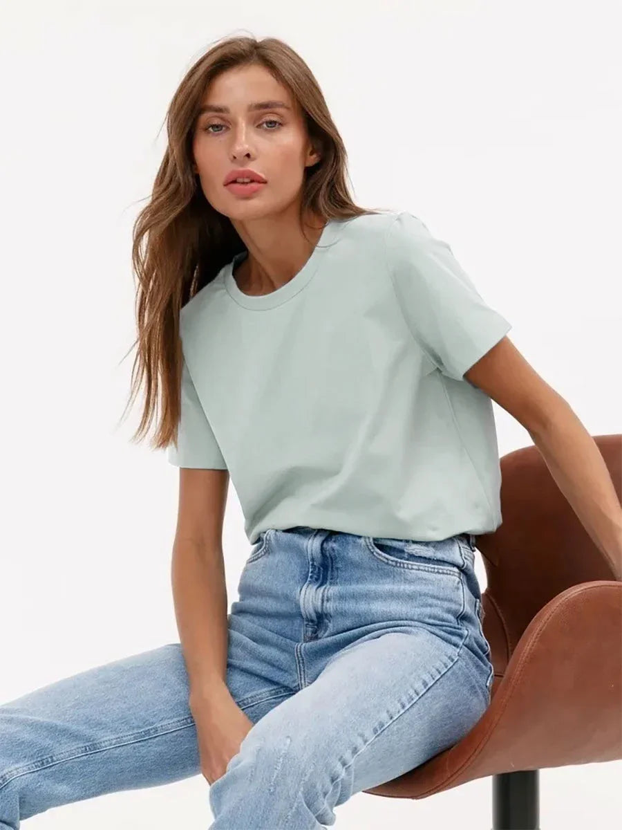 Summer 100% Cotton Women's T-shirt