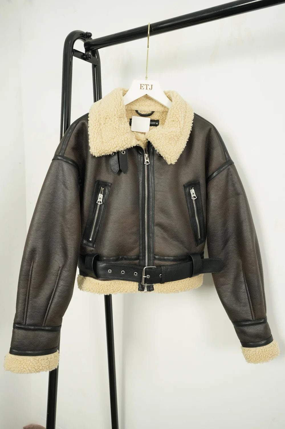 2024 Winter warm sheepskin overcoat jacket