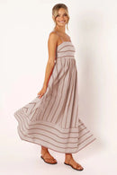 Spring And Summer Striped Vest Backless Large Swing New Dress For Women, Collarless And Sleeveless Oversized Swing Dress