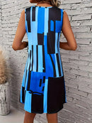 Summer Geometric Pattern Sleeveless Dresses