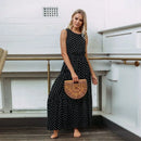 Women's Sleeveless Dot Loose Dresses