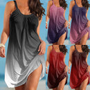 Gradient print Sleeveless Boho beach dress