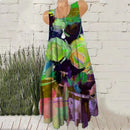 Women's Oversized Floral Pattern Sleeveless Mini Dress