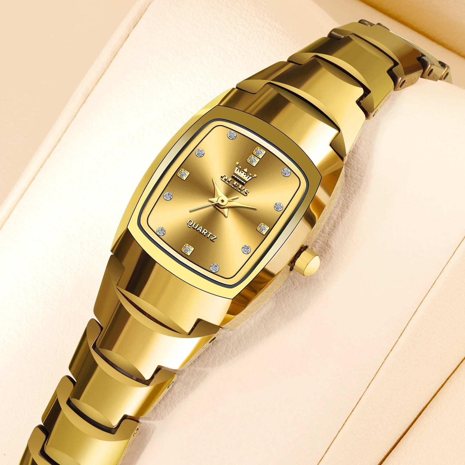 Ladies Waterproof Gold Luxury Stainless Steel Watches