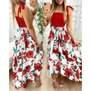 2022 New Independent Station Amazon Tank Splicing Printing Irregular Strapless Dress Large Quantity In Stock
