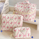 1pcs Quilted Cotton Makeup Bag