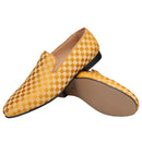 Piergitar 2022 Four Colors Checkerboard Print Silk Handmade Men's Loafers Classic British Style Man Smoking Slippers For Party