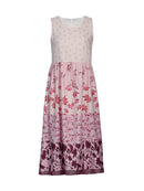Plus Size Floral Printed Sleeveless Midi Dress