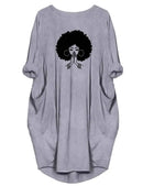 Plus Size Women Short Sleeve O-Neck Loose Dress