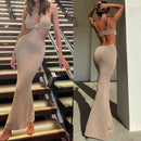 Women's backless spaghetti strap dress