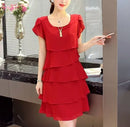 Women Ruffle Short Sleeve Dress