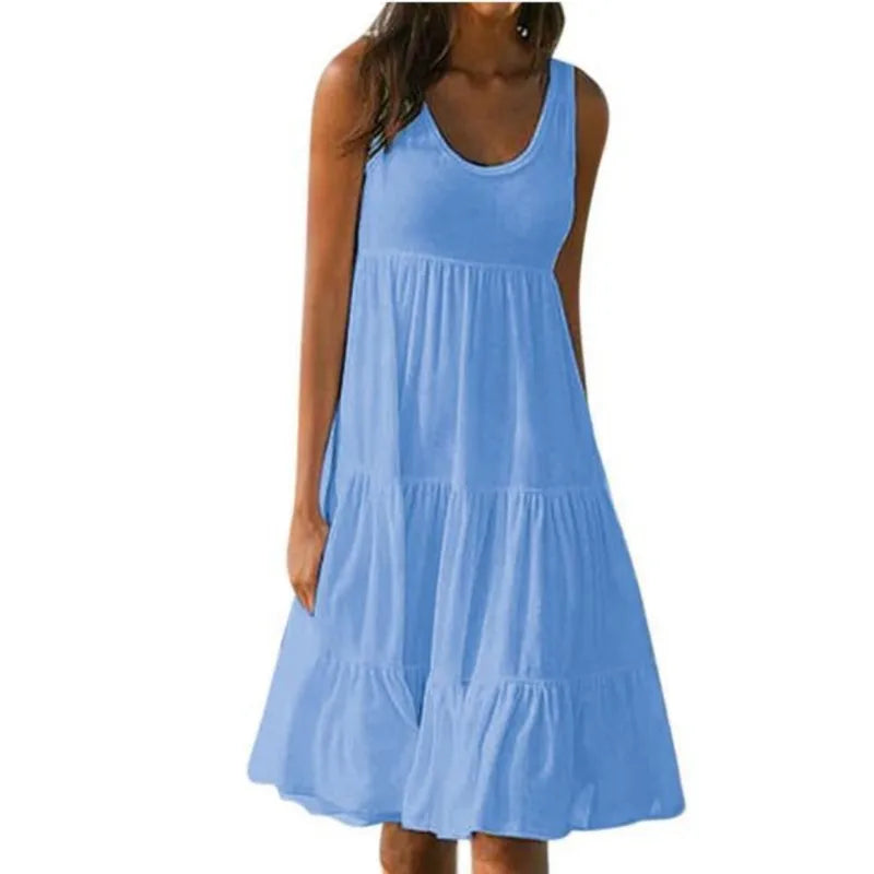 Sleeveless Ruffles Loose Sundresses