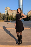New Fashion And Multifunctional Temperament Round Neck Neck Sleeves Solid Color Summer Dress