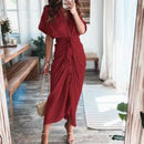Women's Boho Print Turn-down Collar Dress