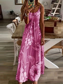 Hot Summer AmazoneBayNew Women's Clothing Sexy Low Cut Printed Floral Strap Dress