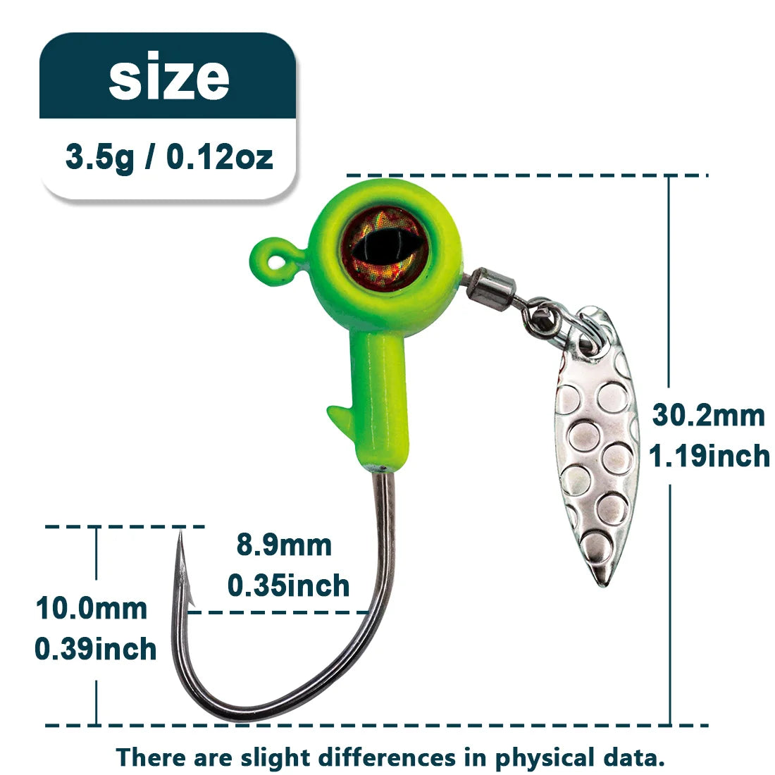 Fishing Jig Head Hooks with Spinner