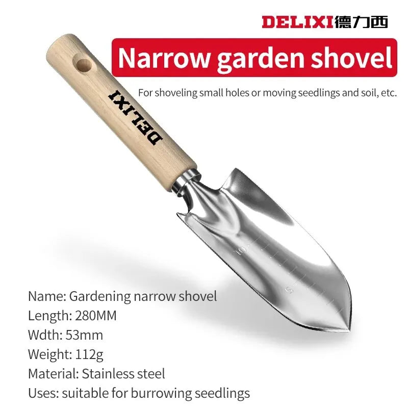Narrow garden shovel