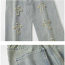 High street wide leg long pants