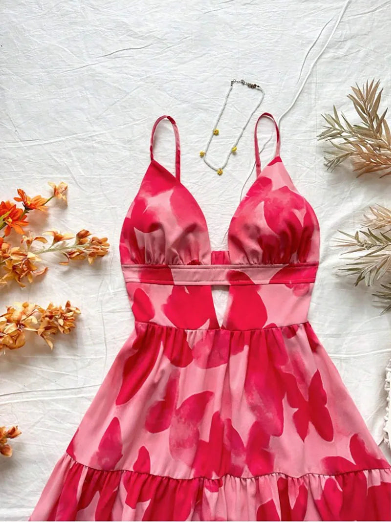 Women Sleeveless Backless Mini Dress