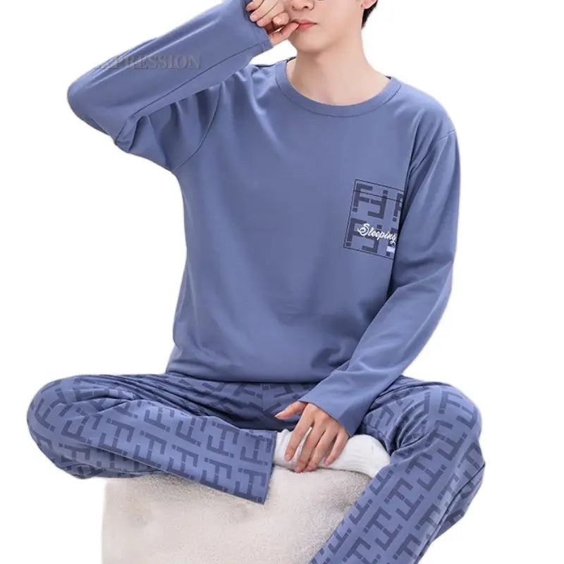 Autumn Plus 5XL Knitted Men's Sleepwear
