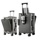 Aluminum Suitcase Front Opening Rolling Luggage