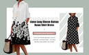 Women's Casual V-Neck Dress with Pockets, Women's Fashion Shirt 2024 Autumn.