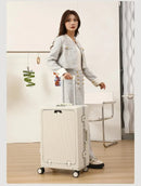 Aluminum Suitcase Front Opening Rolling Luggage